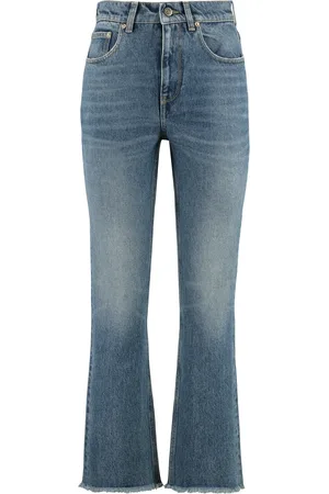 Golden Goose Jeans, Dame, Blå, W26, Bomuld, Broderede Patch Cropped Jeans