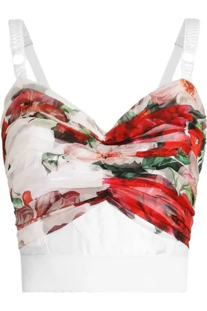 Dolce & Gabbana Top, Dame, Flerfarvet, 2XS, Uld, Hvid Sweetheart Neck Top