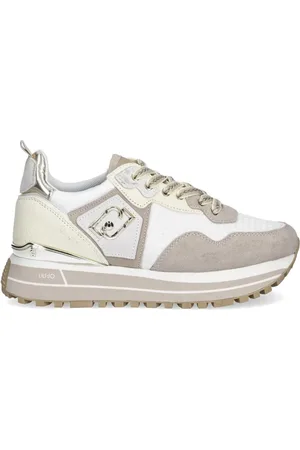 Liu Jo Sko, Dame, Flerfarvet, 39 EU, Beige Sneakers med Hvide Detaljer