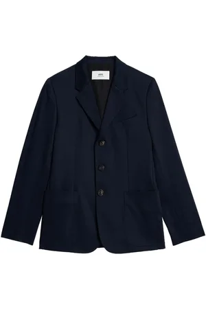 Ami Jakke, Herre, Blå, L, Bomuld, Sofistikeret Blazer i Bomuld
