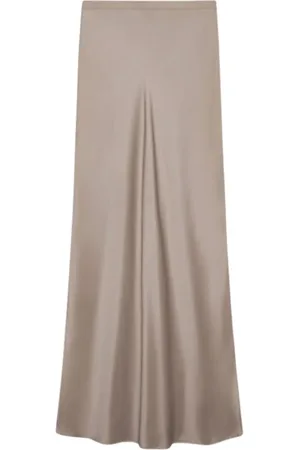 ANINE BING Nederdel, Dame, Grå, 2XS, Falda Seda Maxi-nederdel