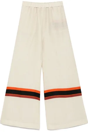 RAQUEL DINIZ Bukser, Dame, , M, Ivory Linen Silk Palazzo Bukser
