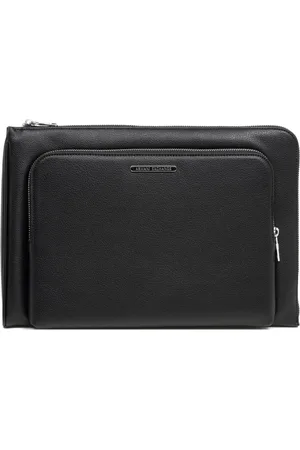 Armani Exchange Taske, Herre, Sort, ONE SIZE, Polyester, Elegant Aktetaske med Lynlås og Indvendige Rum