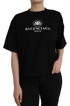 Balenciaga Top, Dame, Sort, 2XS, Bomuld, Cotton Logo T-shirt