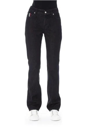 BALDININI Jeans, Dame, Sort, W31, Regular Jeans med Logo Knap