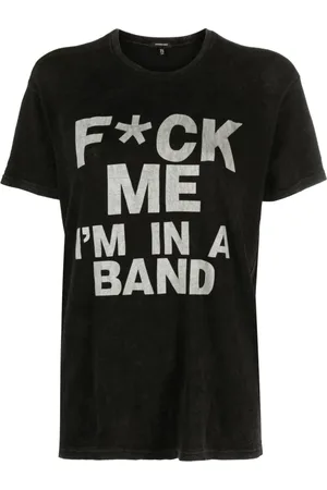 R13 Top, Dame, Sort, XL, Bomuld, Band Clean T-Shirt
