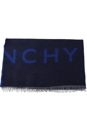 Givenchy Tilbehør, Dame, Blå, ONE SIZE, Uld, Logo Detaljer Unisex Halstørklæde