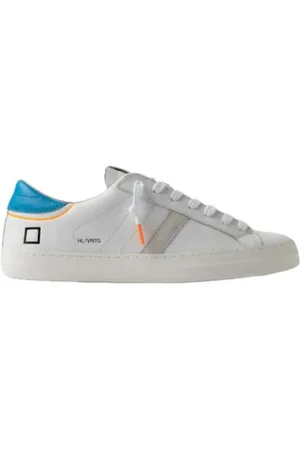 D.A.T.E. Sko, Herre, Hvid, 42 EU, Læder, Hvid Blå Lav Top Læder Sneakers