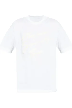 Givenchy Top, Herre, Hvid, S, Bomuld, Broderet Logo Jersey T-shirt med Rund Hals