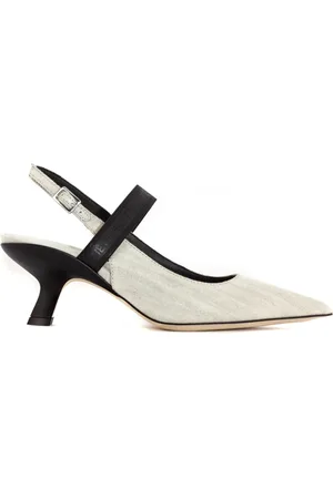 vic matiè Sko, Dame, Grå, 39 EU, Denim, Grå Denim Slingback Sandaler med Ankelrem