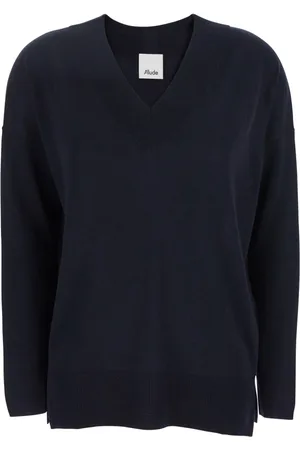 Allude Strik, Dame, Blå, XS, Uld, V-Sweater Kollektion