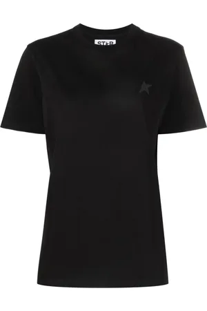 Golden Goose Top, Dame, Sort, S, Bomuld, Logo Print Bomulds T-shirt