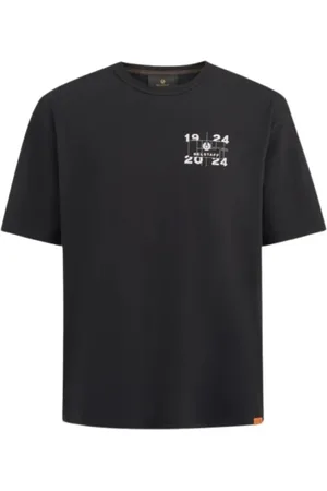 Belstaff Top, Herre, Sort, L, Bomuld, Centenary Double Logo T-Shirt