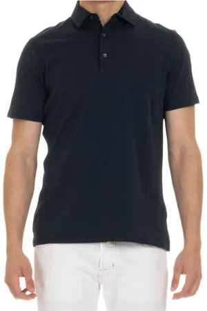 Aspesi Top, Herre, Blå, L, Bomuld, Bomuldsjersey Polo Shirt