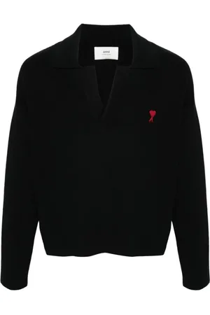 Ami Top, Herre, Sort, L, Bomuld, Polo Shirt med rødt hjerte