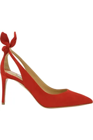 Aquazzura Sko, Dame, Rød, 40 EU, Læder, Røde Pumps med Sløjfe i Læder