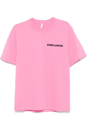Sunflower Top, Herre, Lyserød, M, Uld, Logo Print Crew Neck T-shirt