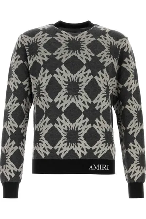 AMIRI Strik, Herre, Flerfarvet, L, Uld, Uldblandingssweater med broderi