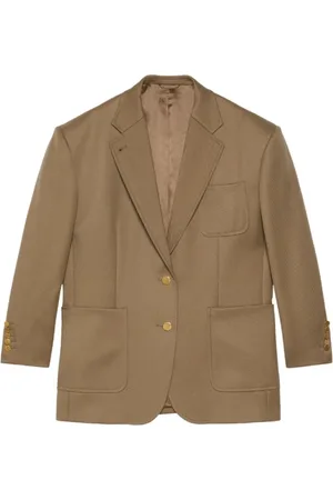 Gucci Jakke, Dame, Brun, XS, Uld, Uld Blazer med Hestebidsdetalje