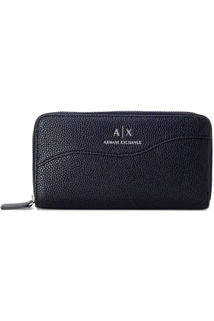 Armani Exchange Tilbehør, Dame, Sort, ONE SIZE, Sort trykt tegnebog med lynlås