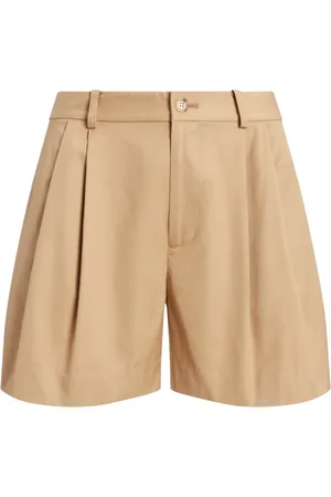 Ralph Lauren Shorts, Dame, , 2XL, Bomuld, Haylill Plisserede Casual Shorts