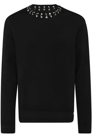 Givenchy Strik, Herre, Sort, XL, Uld, Hoop Neckline Wool Jumper