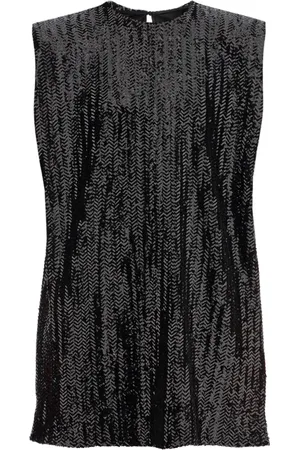 Golden Goose Kjole, Dame, Sort, 2XS, Uld, Sequin Square Mini Kjole