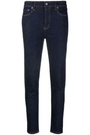 Ralph Lauren Jeans, Dame, Blå, XL, Bomuld, High-Rise Skinny Ankel Jeans