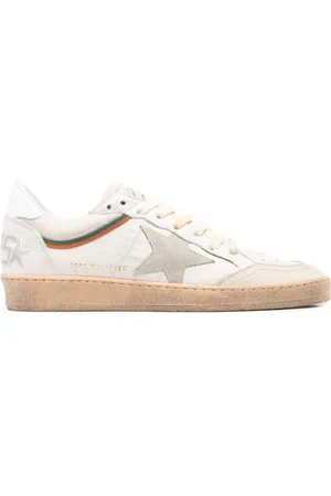 Golden Goose Sko, Herre, Hvid, 41 EU, Uld, Snøresko med perforeret tåboks