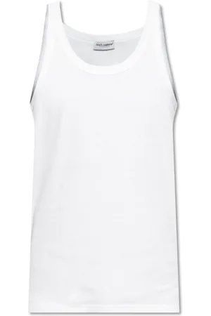 Dolce & Gabbana Top, Herre, Hvid, 4XL, Bomuld, Top med logo