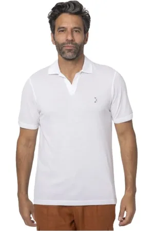 Gran Sasso Top, Herre, Hvid, L, Bomuld, Hvid Polo Shirt