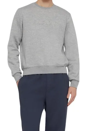 Aspesi Sweathshirts & Hoodies, Herre, Grå, 2XL, Grå sweater med bogstaver på brystet