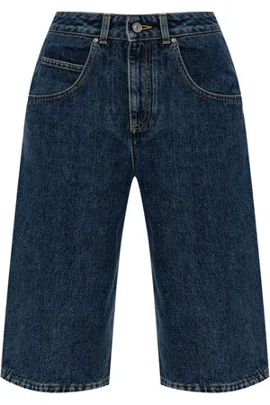 Givenchy Shorts, Dame, Blå, W28, Denim, 4G Broderede Knælange Denim Shorts