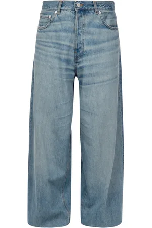 haikure Jeans, Dame, Blå, W27, Bomuld, High Waist Blå Straight Leg Jeans