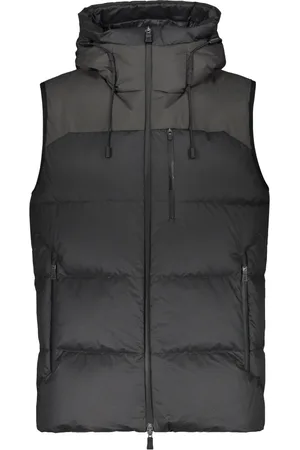 HERNO Jakke, Herre, Sort, XL, Uld, Isoleret vest med lynlås og hætte