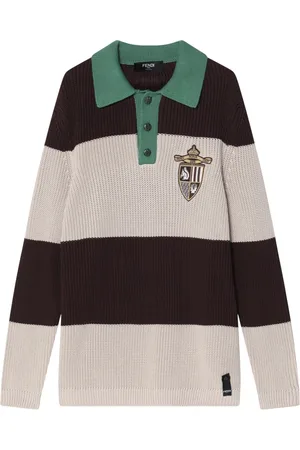 Fendi Top, Herre, Flerfarvet, M, Langærmet Polo Shirt