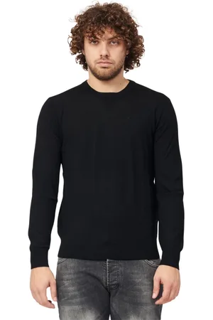 Armani Exchange Strik, Herre, Sort, XL, Uld, Rundhalsstrikket Trøje