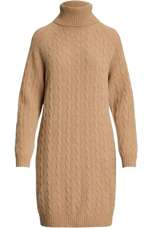 Ralph Lauren Kjole, Dame, , M, Uld, Luksuriøs uldblanding kabelstrikket kjole