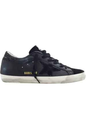 Golden Goose Sko, Dame, Sort, 37 EU, Læder, Glitter Heel Super-Star Sneakers