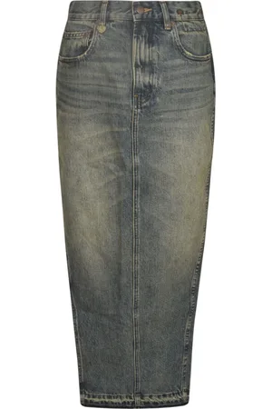R13 Nederdel, Dame, Blå, W26, Bomuld, Clinton Skirt