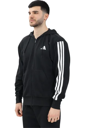 adidas Sweathshirts & Hoodies, Herre, Sort, M, Bomuld, Sort Sweater Essentials 3-Stripes French Terry