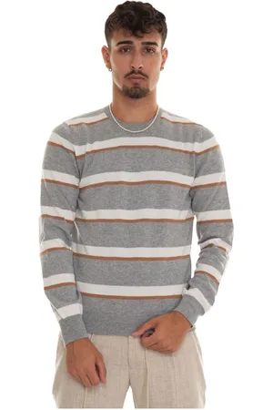 Gran Sasso Strik, Herre, Grå, M, Cashmere, Rundhalset Pullover