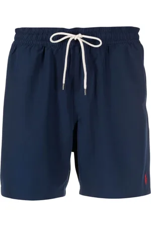 Ralph Lauren Badetøj, Herre, Blå, L, Uld, Broderet Logo Elastisk Talje Snøre Lomme Strandtøj