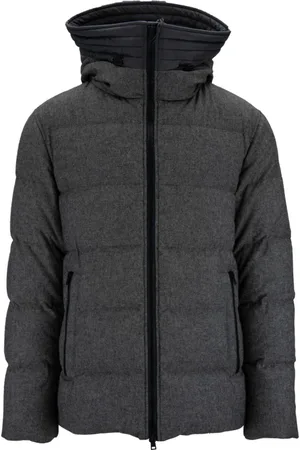 HERNO Jakke, Herre, Grå, L, Uld, Zip-Up Dunjakke