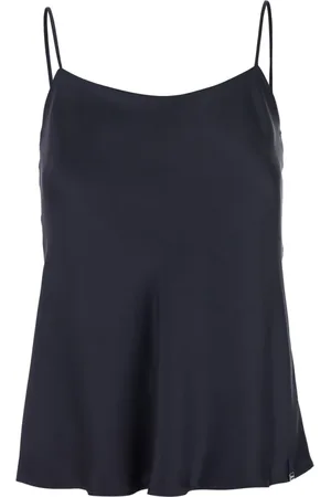HERNO Top, Dame, Blå, M, Satin, Satin Spaghetti Strap Top