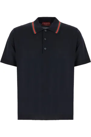 Gucci Top, Herre, Blå, M, Uld, Klassisk Polo Shirt