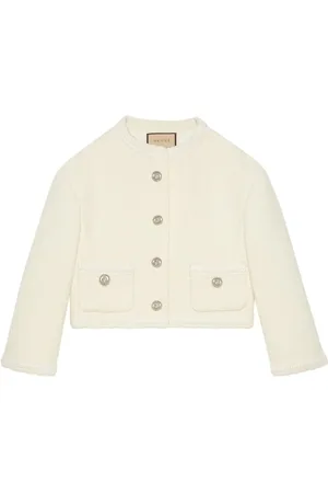 Gucci Jakke, Dame, Hvid, S, Tweed, Hvid Tweed Jakke med Knapper