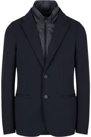 Armani Exchange Jakke, Herre, Blå, S, Polyester, Blå jakke med hætte