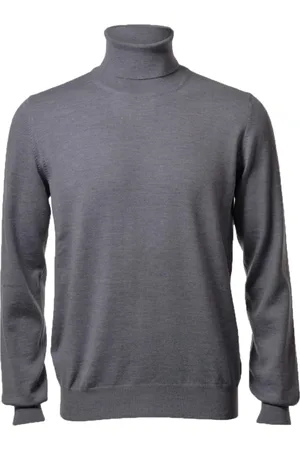 Gran Sasso Strik, Herre, Grå, 2XL, Uld, Turtleneck