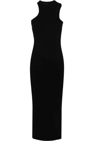 Axel Arigato Kjole, Dame, Sort, L, Bomuld, Maxikjole Asymmetrisk Scoop Stil